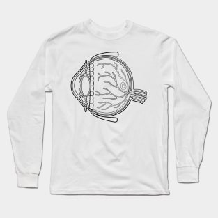 Line Drawing of Human Eye Anatomy Long Sleeve T-Shirt